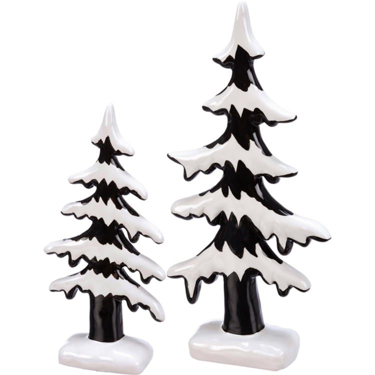 primitives by kathy Snowy Trees Figurine Set