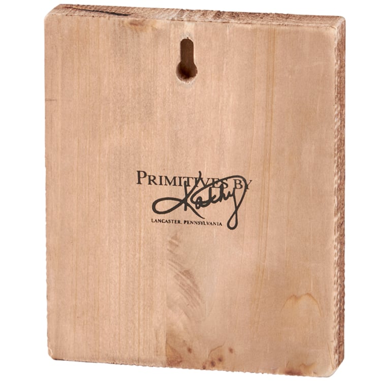 Primitives By Kathy Snuggling Bunny Block Sign