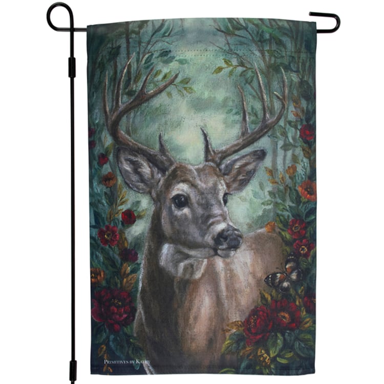 primitives by kathy Stag Garden Flag