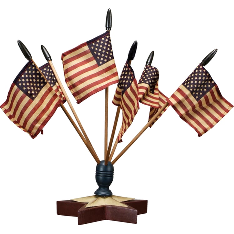 primitives by kathy Star Flag Finial With Flags
