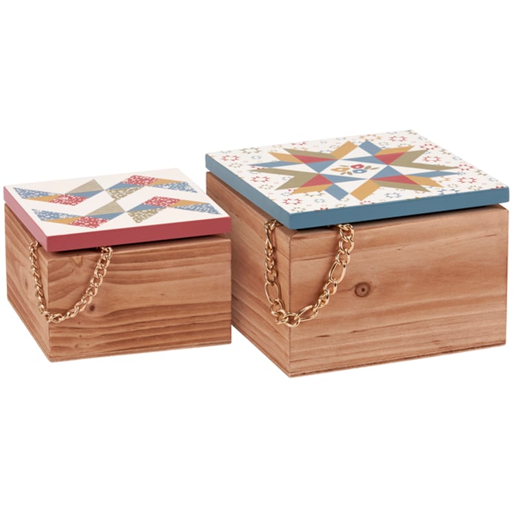 Primitives By Kathy Star Quilt Hinged Box Set