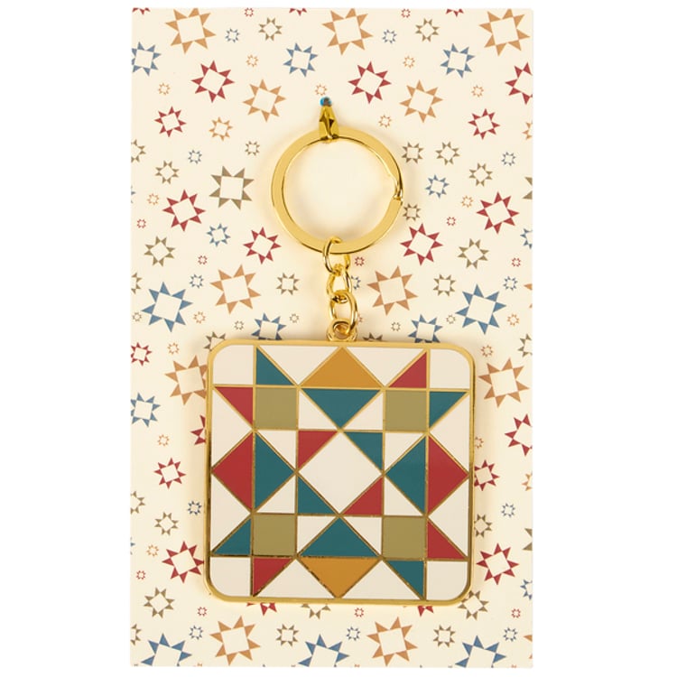 primitives by kathy Star Quilt Keychain