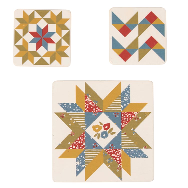 Primitives By Kathy Star Quilt Magnet Set