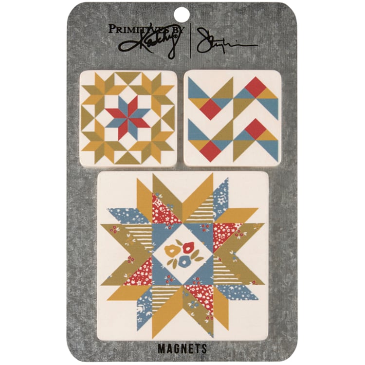 primitives by kathy Star Quilt Magnet Set