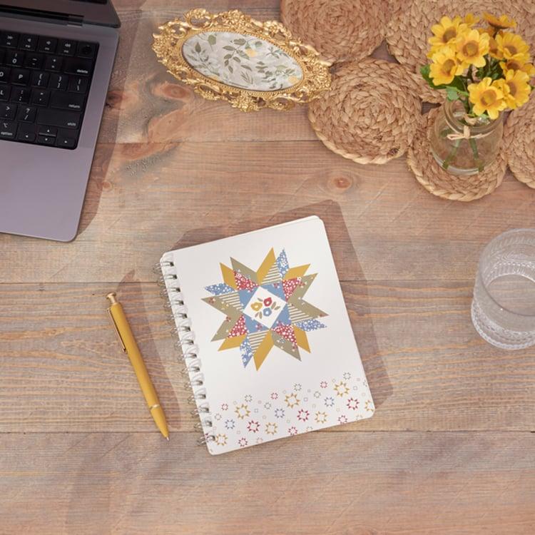 Primitives By Kathy Star Quilt Spiral Notebook