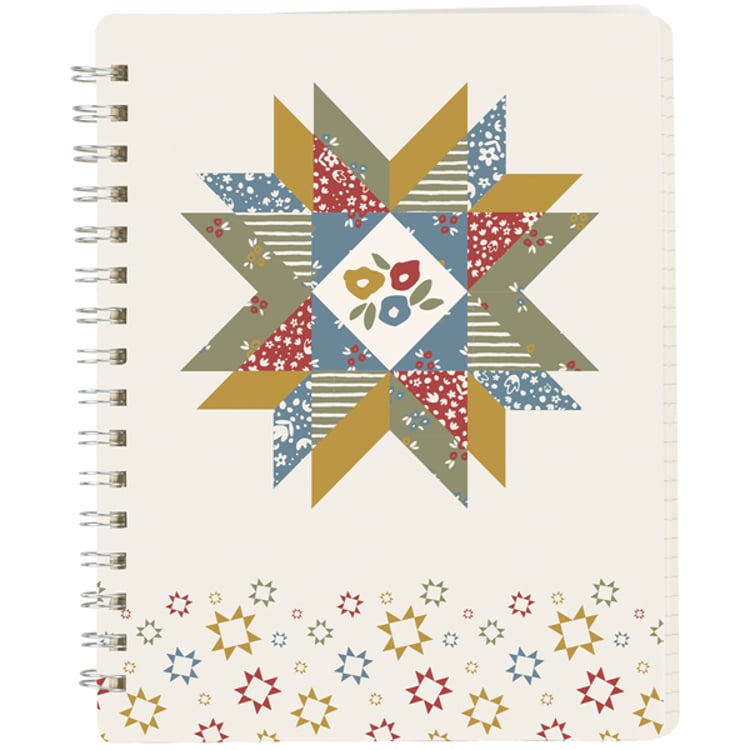 Primitives By Kathy Star Quilt Spiral Notebook