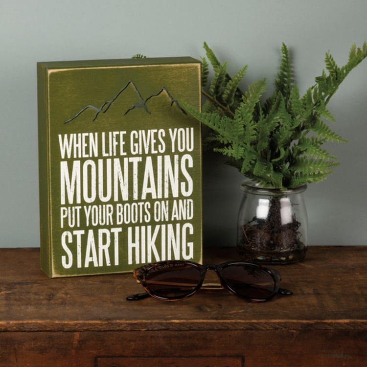 Primitives By Kathy Start Hiking Box Sign