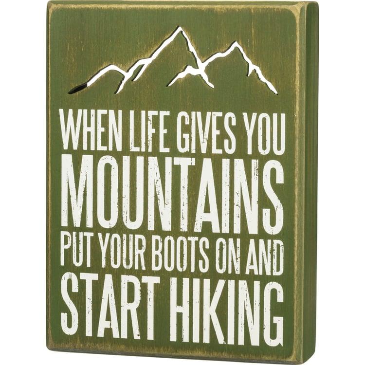 primitives by kathy Start Hiking Box Sign