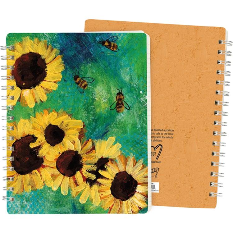 primitives by kathy Sunflowers Spiral Notebook