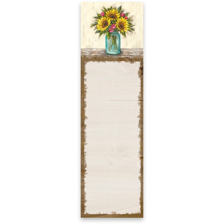 primitives by kathy Sunflowers Vase List Pad