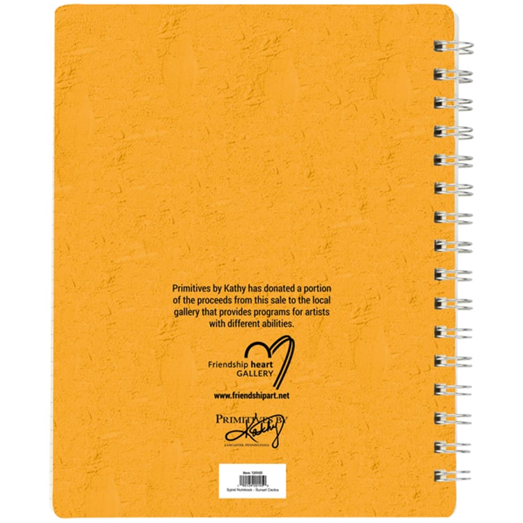 Primitives By Kathy Sunset Cactus Spiral Notebook