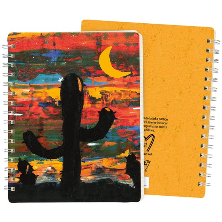 primitives by kathy Sunset Cactus Spiral Notebook