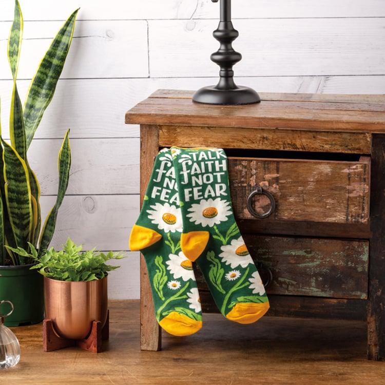 Primitives By Kathy Talk Faith Not Fear Socks