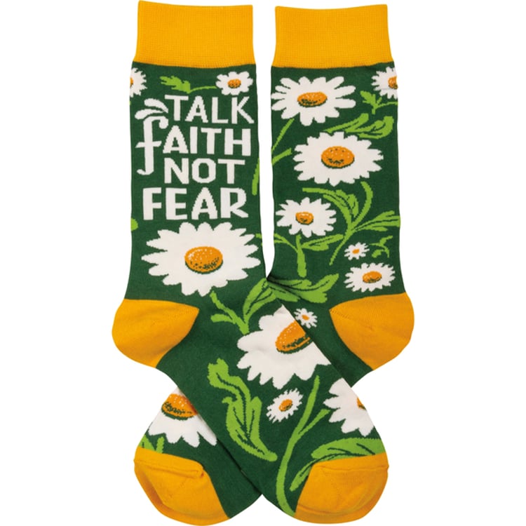 Primitives By Kathy Talk Faith Not Fear Socks