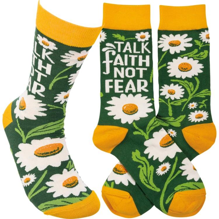 primitives by kathy Talk Faith Not Fear Socks