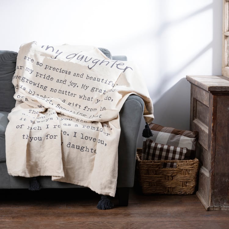 Primitives By Kathy To My Daughter Throw Blanket