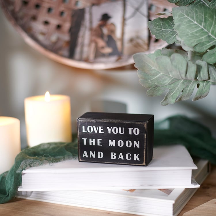 Primitives By Kathy To The Moon And Back Box Sign