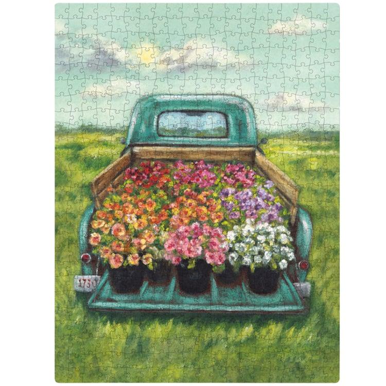 Primitives By Kathy Truck Bed Flowers Puzzle