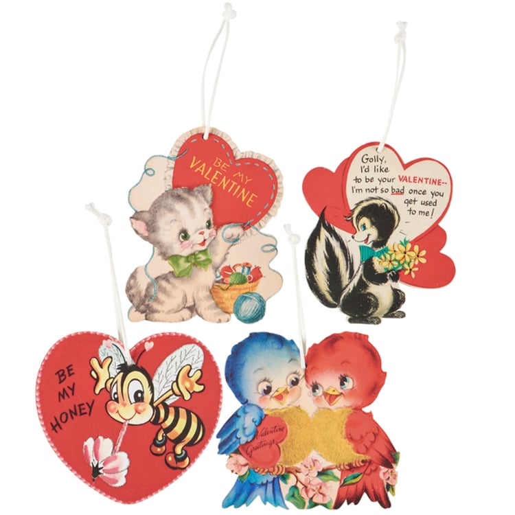 primitives by kathy Vintage Valentine Ornament Set