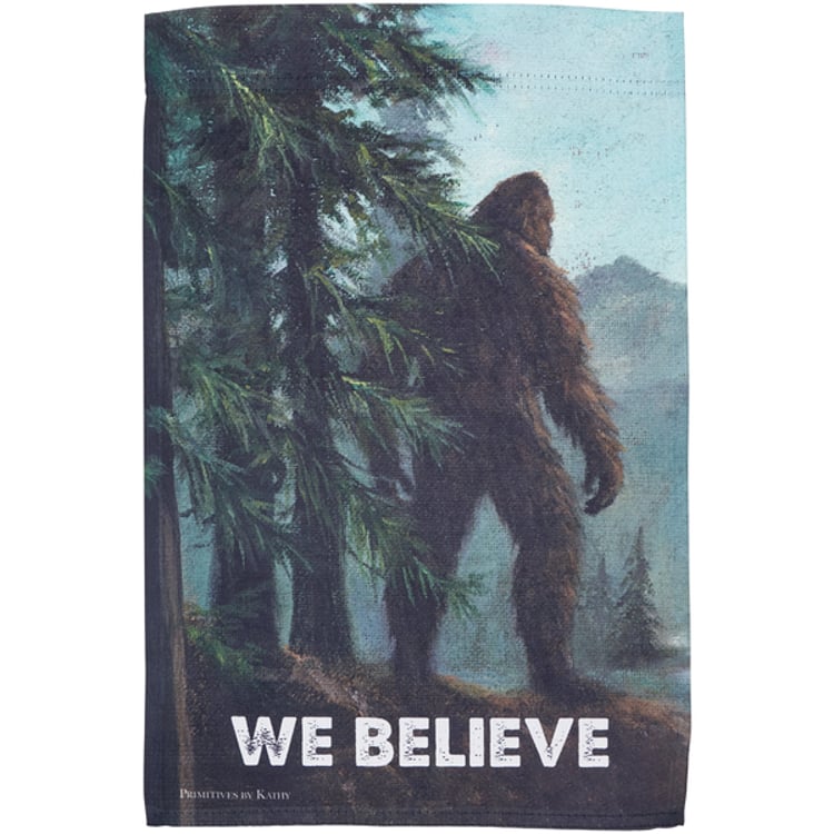 Primitives By Kathy We Believe Bigfoot Garden Flag