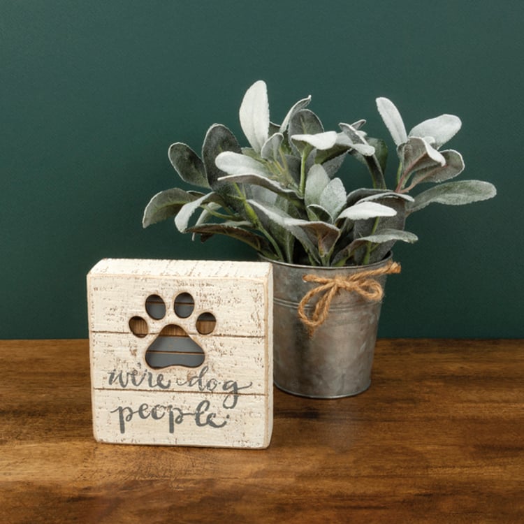 Primitives By Kathy We're Dog People Slat Box Sign
