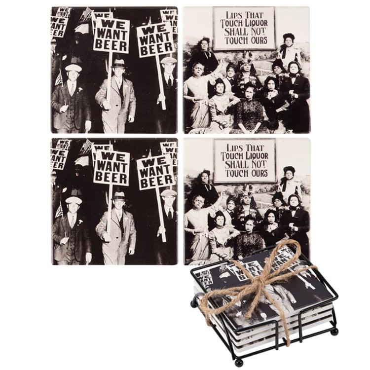 primitives by kathy We Want Beer Coaster Set