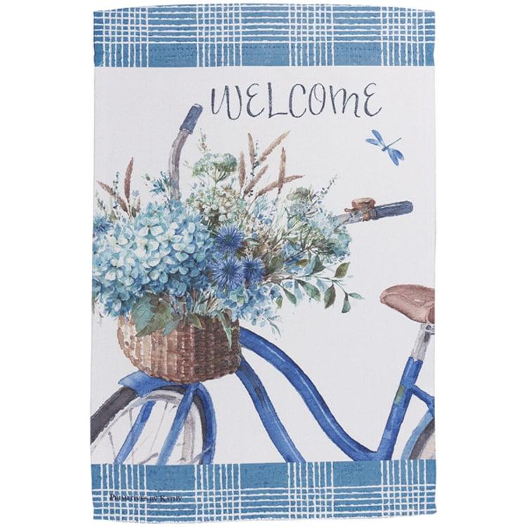 Primitives By Kathy Welcome Bike Garden Flag