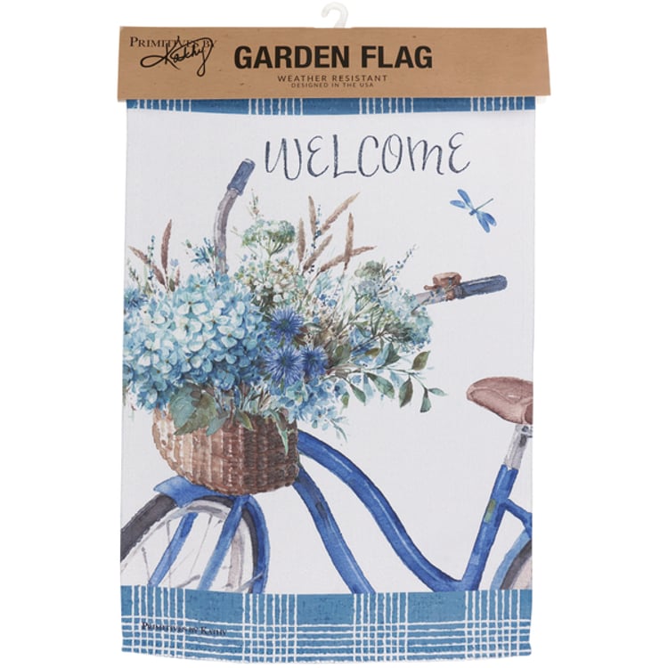 Primitives By Kathy Welcome Bike Garden Flag