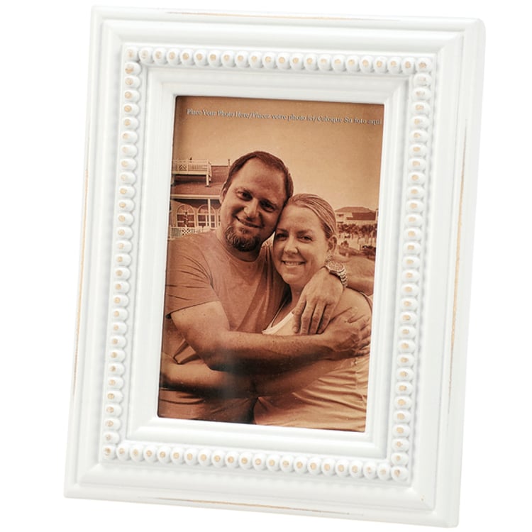 primitives by kathy White Beaded Photo Frame