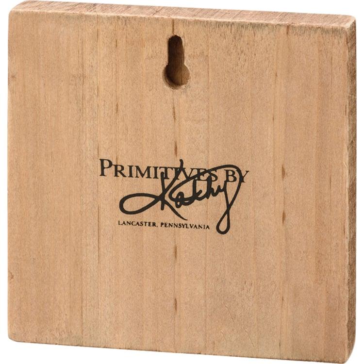 Primitives By Kathy White Bunny Block Sign