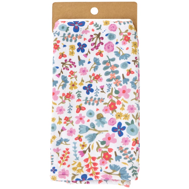 Primitives By Kathy White Floral Kitchen Towel