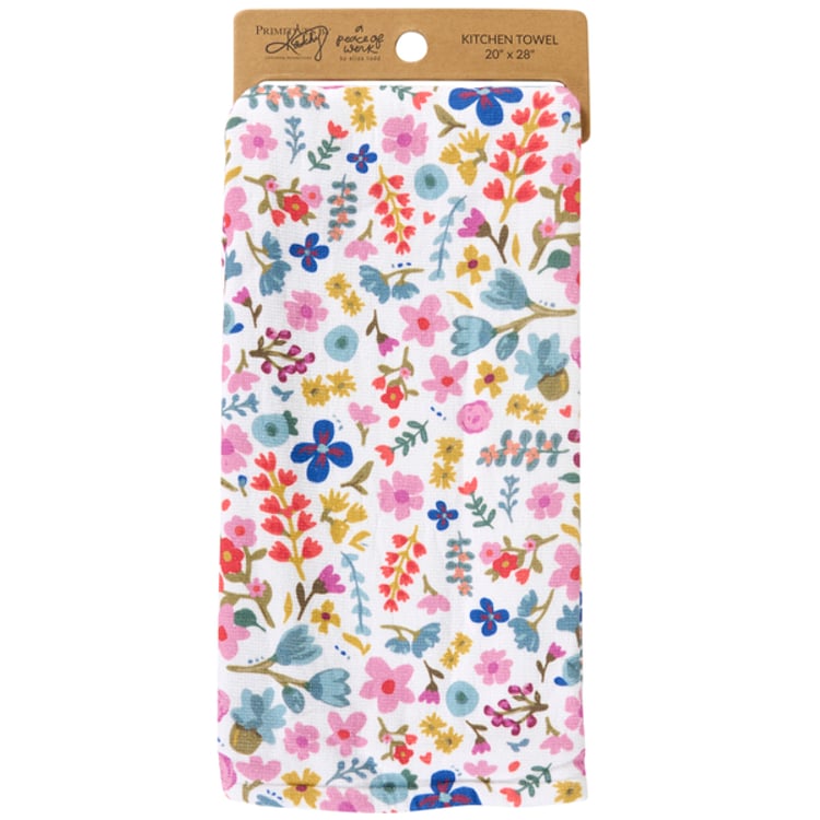 Primitives By Kathy White Floral Kitchen Towel