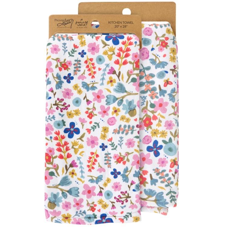 primitives by kathy White Floral Kitchen Towel