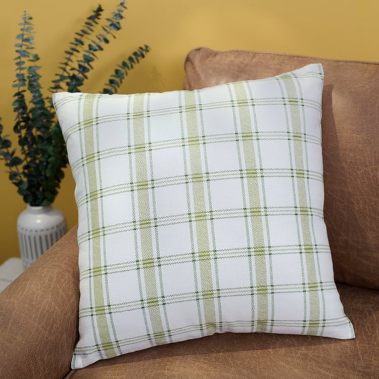 Primitives By Kathy White Plaid Pillow