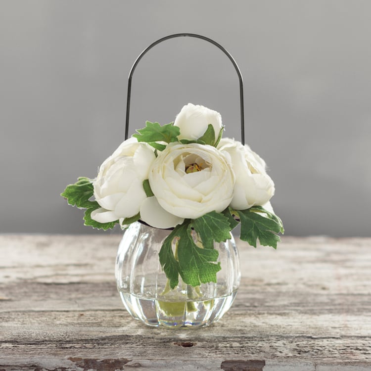 primitives by kathy White Ranunculus Vase