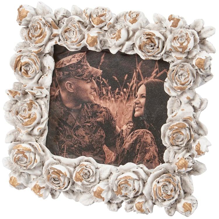 primitives by kathy White Rose Photo Frame