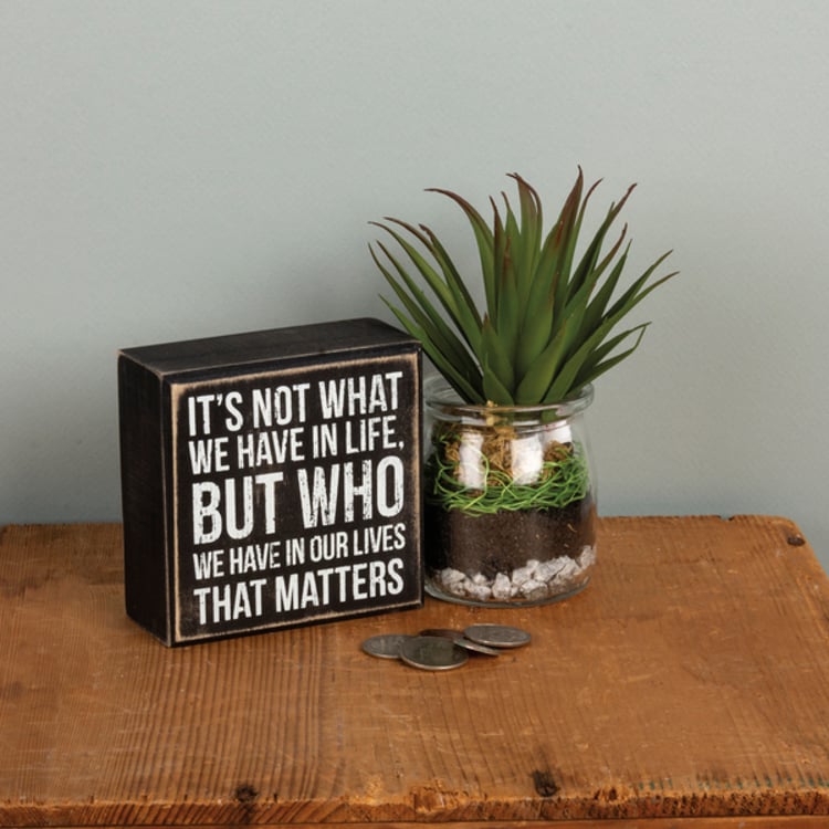 Primitives By Kathy Who We Have Box Sign