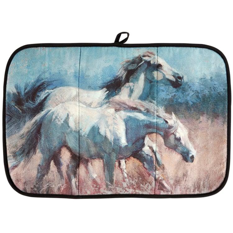 primitives by kathy Wild Horses Drying Mat