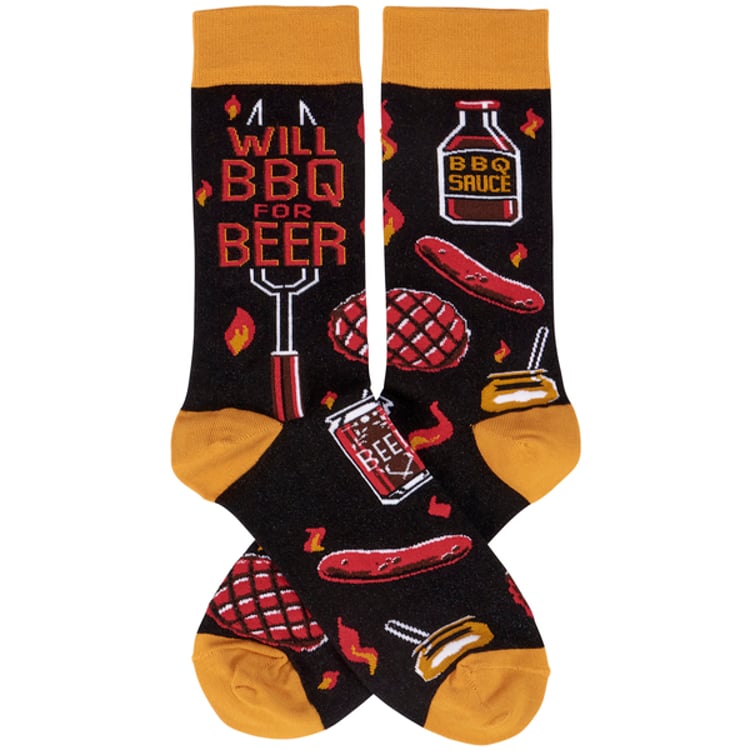 Primitives By Kathy Will BBQ For Beer Socks