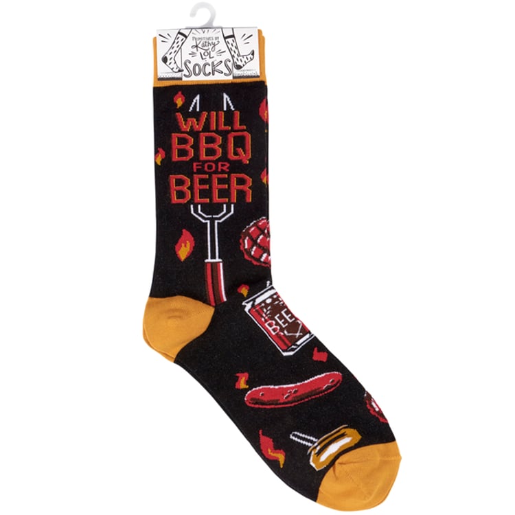 Primitives By Kathy Will BBQ For Beer Socks
