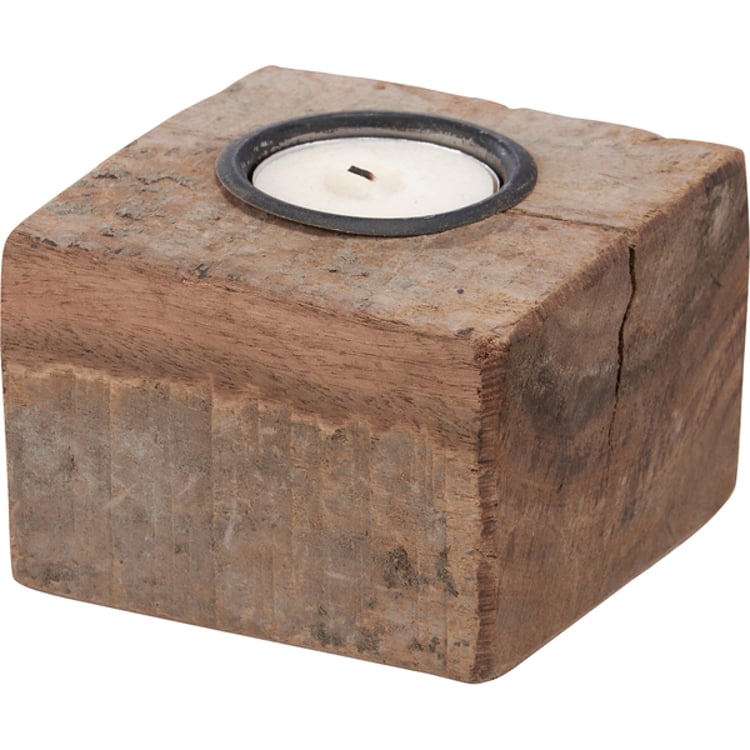 Primitives By Kathy Wood Block Candle Holder