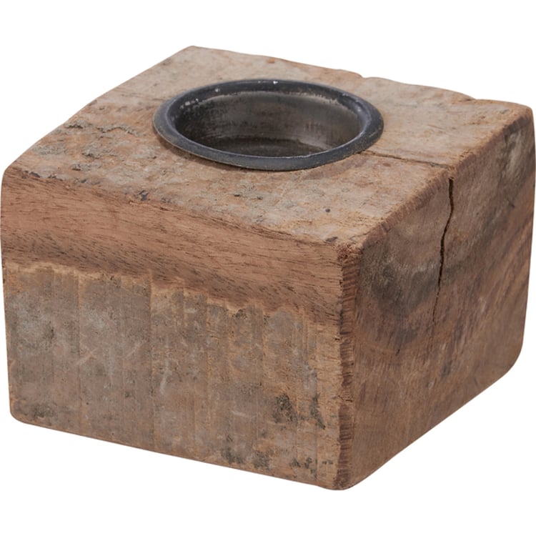Primitives By Kathy Wood Block Candle Holder