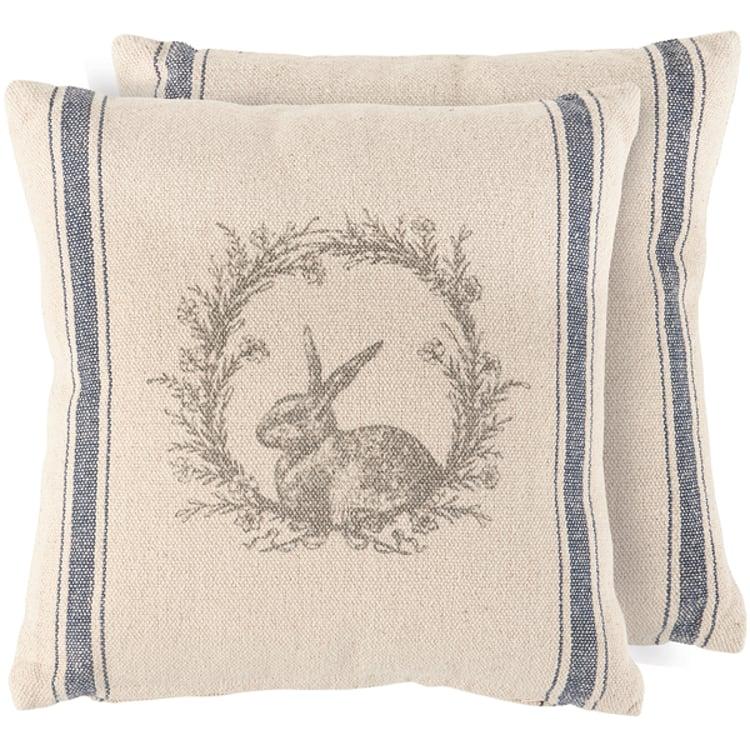 primitives by kathy Wreath Rabbit Pillow