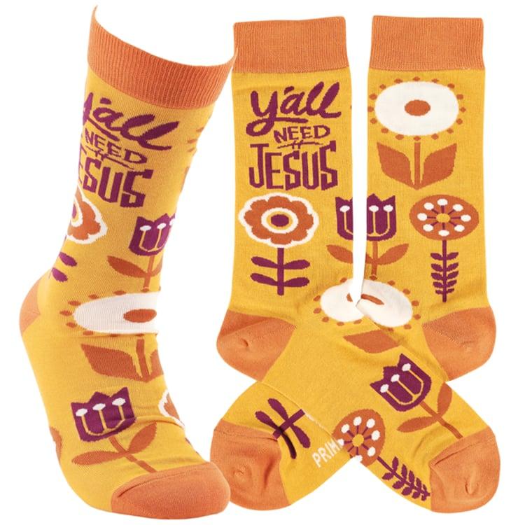 primitives by kathy Y'all Need Jesus Socks
