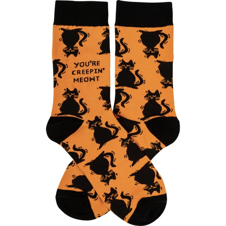 Primitives By Kathy You're Creepin' Meowt Socks