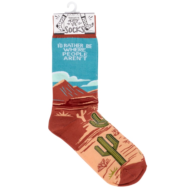 Primitives By Kathy Rather Be Where People Aren't Socks