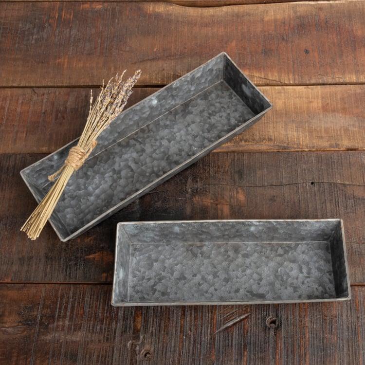 Primitives By Kathy Rectangular Galvanized Tray Set