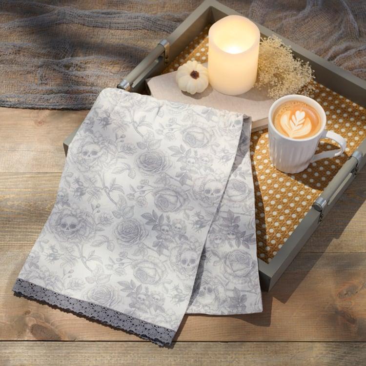 Primitives By Kathy Rose Skull Flower Kitchen Towel