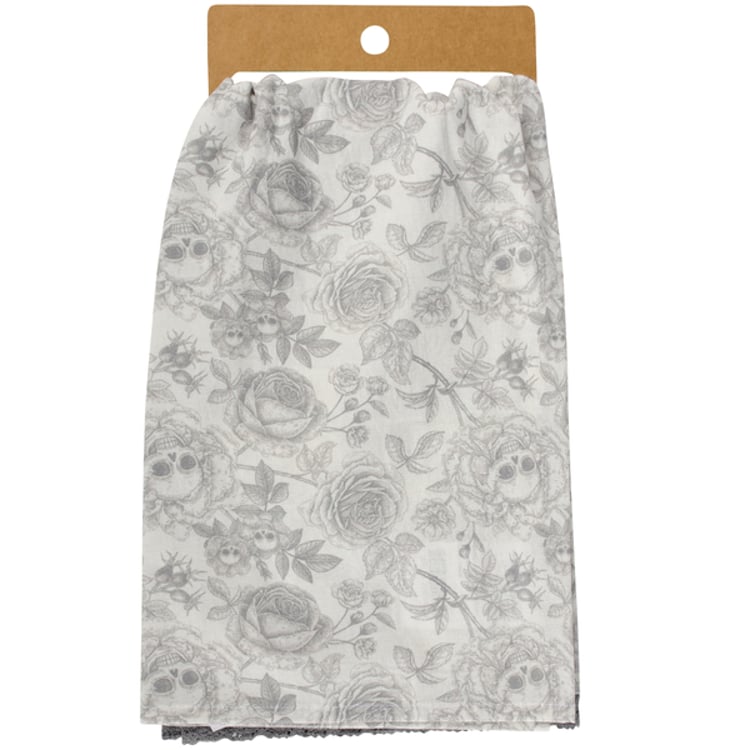 Primitives By Kathy Rose Skull Flower Kitchen Towel