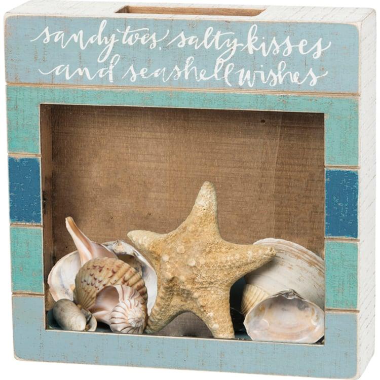 primitives by kathy Sandy Toes Salty Kisses Shell Holder